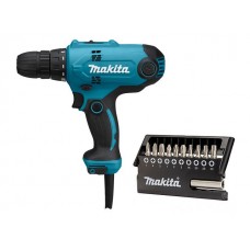 Дрель-шуруповерт MAKITA DF 0300 в кор. + набор бит (11 шт.) (320.0 В, 2 скор., 56 Нм, 1500/450 об/мин) (DF0300X2)